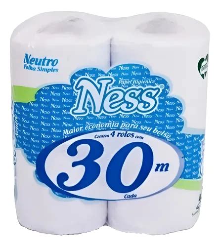Papel Higiênico Folha Simples Ness 4 Pacote C 4rolos 10x30m