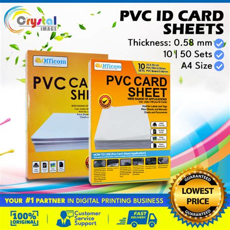 Officom PVC Card Sheet Glossy 50sets 10sets A4 Size ID Making Can Make