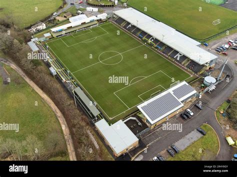 Aerial view of the New Lawn Stadium, home of Forest Green Rovers FC. It ...