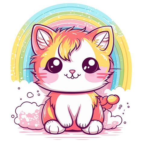 Beautiful Rainbow Cat 24477908 Png