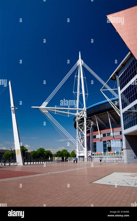 Millennium Stadium And Stadium Plaza Cardiff City Centre Wales Uk