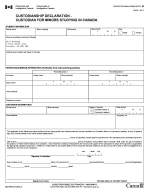 Fillable Online Custodianship Declaration Custodian Or Parents