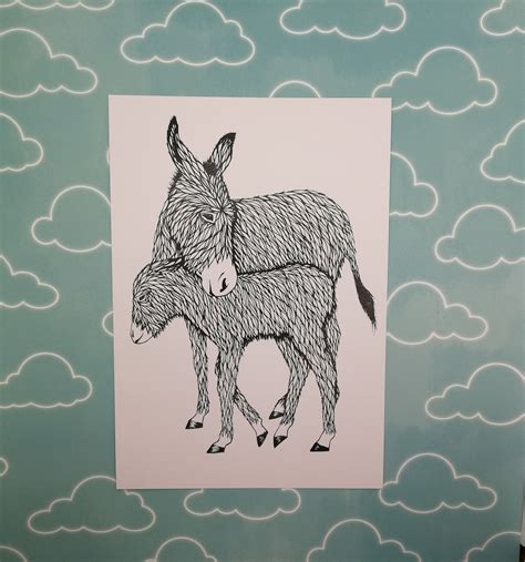 Donkey Art, Donkey Print, Donkey Art Print, Donkey Lover Gift, Farm ...