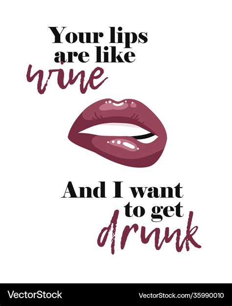 Sexy Female Lips With Red Lipstick And Text Vector Image