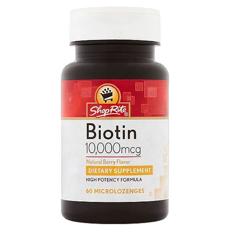 Shoprite Biotin Natural Berry Flavor Microlozenges 10 000 Mcg 60 Count Shoprite