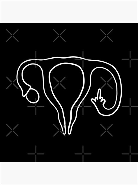 Middle Finger Uterus Lineart Poster For Sale By Mermaidssparkle Redbubble