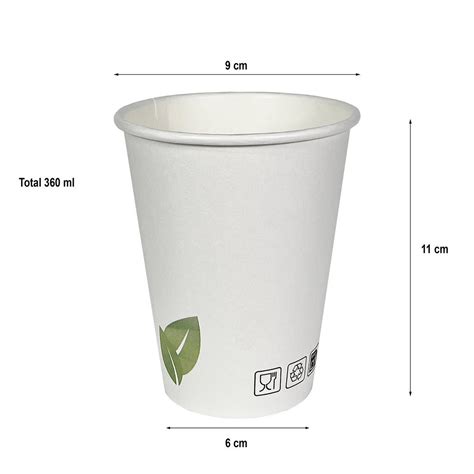 Vaso Cartón Eco 360ml 12Oz Vaso de Papel