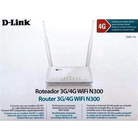 Roteador D Link Dwr 116 3g 4g Modem 3g Wi Fi Desbloqueado Submarino