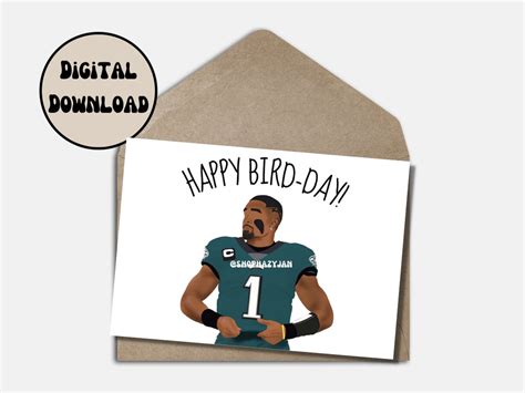 Jalen Hurts Birthday Card Greeting Gift for Philadelphia Eagles Fan ...