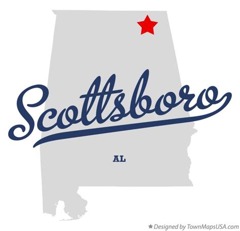 Map of Scottsboro, AL, Alabama