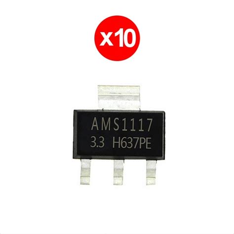 10 X Regulador De Voltaje 3 3V AMS1117 LM1117 SOT 223 Tienda8