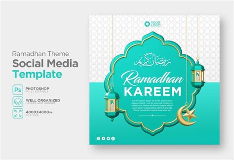 Premium Psd Social Media 3d Ramadhan Template