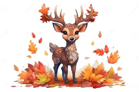 Ui Vector Illustration Of Cute Baby Deer Isolate On White Background