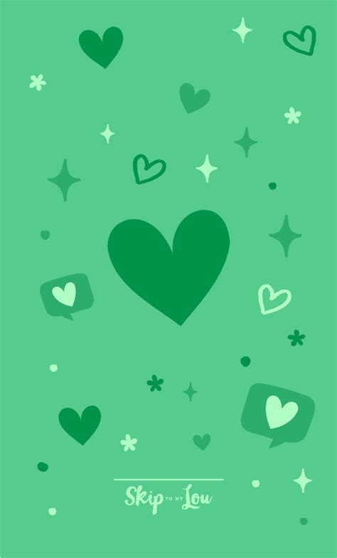 Beautiful Green Heart Wallpaper For Phone and Computer | Skip To My Lou