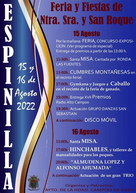 Fiestas de Nuestra Señora y San Roque 2022 Espinilla Miplanhoy