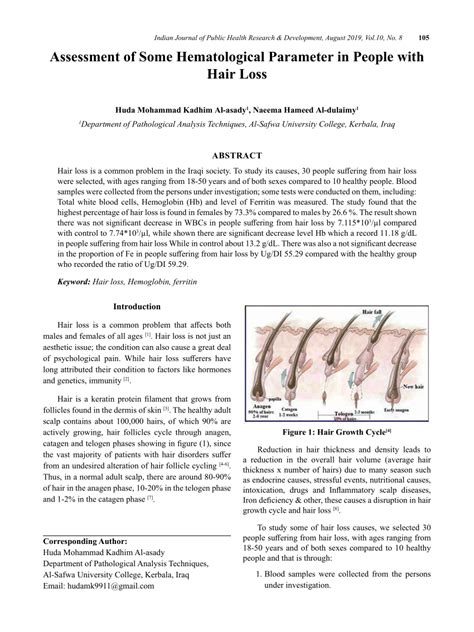 Pdf Assessment Of Some Hematological Parameter In People With Hair Loss