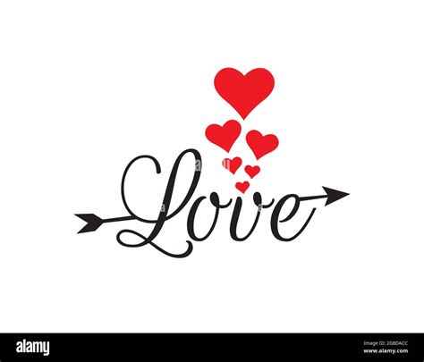 Love Wording Design Isolated On White Background Vector Arrow