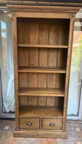 Oak Furnitureland Solid Oak Tall Bookcase Manor House Vintage Range