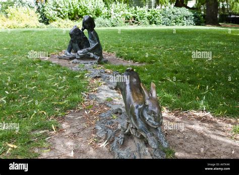 Part Of Alice And The White Rabbit Sculpture By Edwin Russell Located