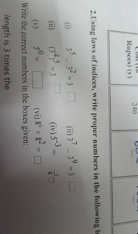 2 Using Laws Of Indices Write Proper Numbers In The Following B I 35−