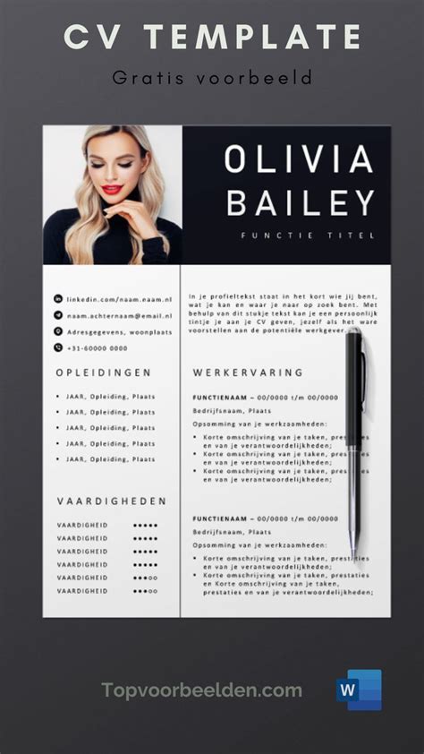 Cv Voorbeeld Word Gratis Cv En Resume Templates Template