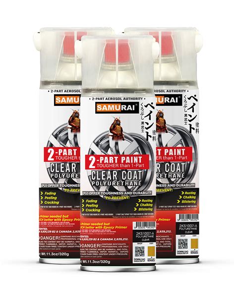 Samurai Part Polyurethane Spray Paint Clear Coat For High Performance