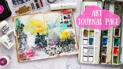 Art Journal Tutorial With Watercolors And Brushos Youtube