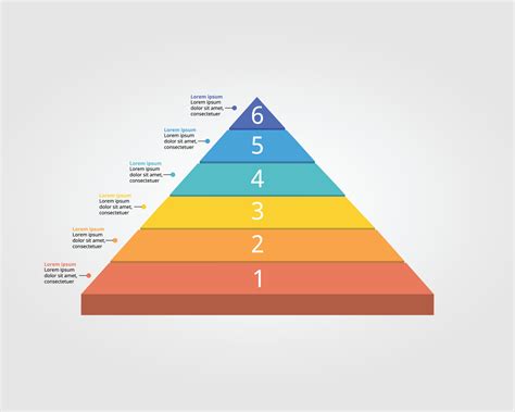 Pyramid Chart Level Template For Infographic For Presentation For 6