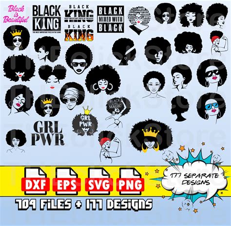 177 Afro Woman Svg Bundle Afro Queen Svg African American Svg Afro Woman Svg Black History