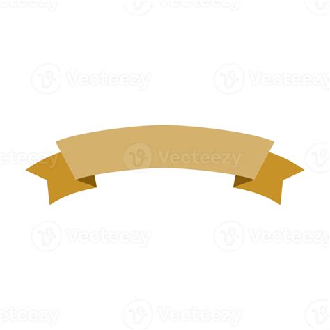 Ribbon Illustrations In Golden Color Set Of Empty Element Decoration