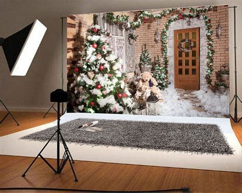 Mohome X Ft Backdrop Interior Room Decorated Christmas Tree