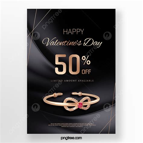 Black Gold Texture High Jewelry Valentines Day Promotion Poster