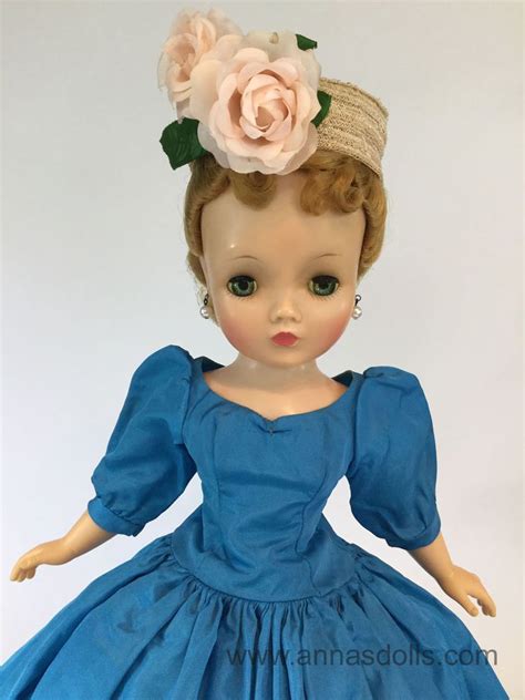 Vintage Madame Alexander Cissy Doll In Sapphire Blue Taffeta Cocktail Dress Madamealexa