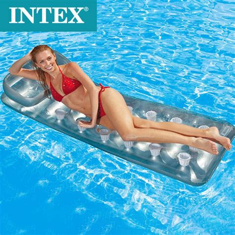 Intex58894日光浴浮排單人水上休閒躺椅充氣加厚海灘墊裝備 露天市集 全台最大的網路購物市集