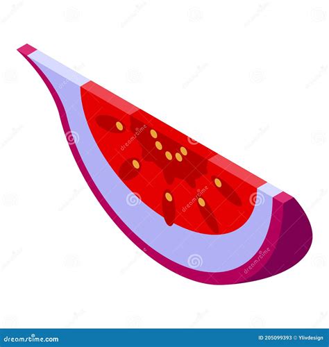 Figs Slice Icon Isometric Style Stock Vector Illustration Of Color