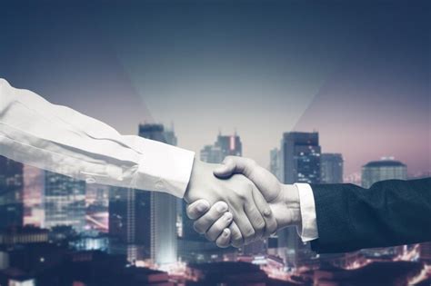 Premium Ai Image Double Exposure Of Business Agreement Handshake Hand