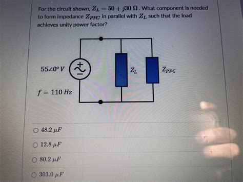 Answered For The Circuit Shown Zl 50 J30 2  Bartleby