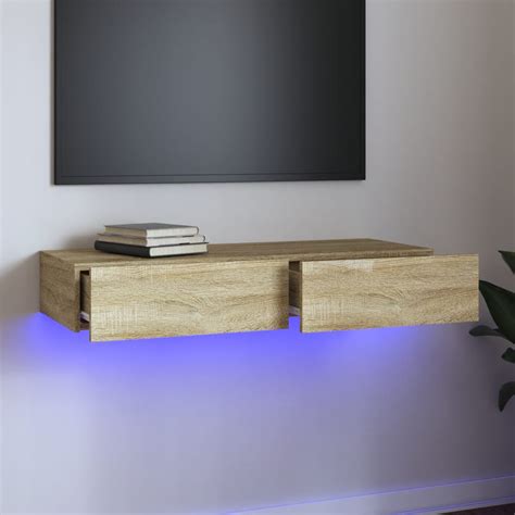 Meuble Tv Avec Lumi Res Led Ch Ne Sonoma X X Cm Salutuya