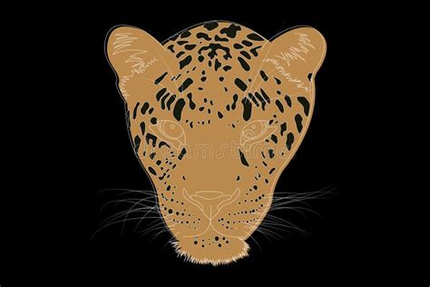 Dibujo De Un Leopardo Cabeza De Leopardo Cara Completa Dibujo Lineal