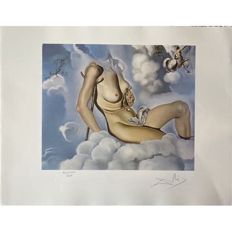 Vintage Lithograph Naked Woman By Salvador Dali