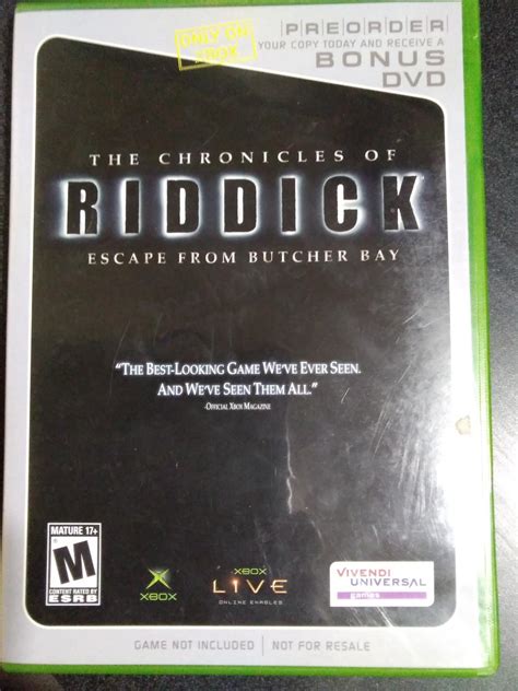 Chronicles Of Riddick Escape From Butcher Bay DVD Bundle Prices Xbox