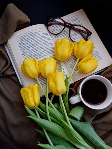 Pin By Katherine Walsh On Color Themes Yellow Tulips Coffee And