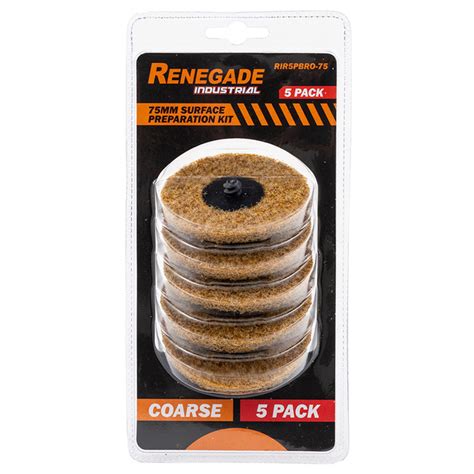 Renegade Industrial 75mm Coarse Roloc Brown Surface Condition Discs 5