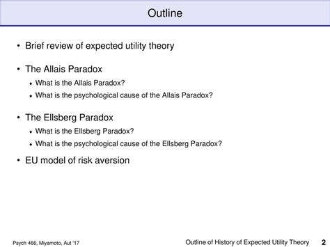 The Allais Paradox And The Ellsberg Paradox Ppt Download