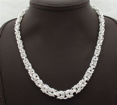 16 Round Graduated Byzantine Chain Necklace Real 925 Sterling Silver