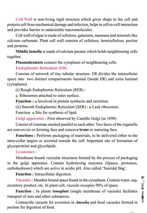 Cell The Unit Of Life Class 11 Notes Pdf कोशिका जीवन की इकाई के नोट्स