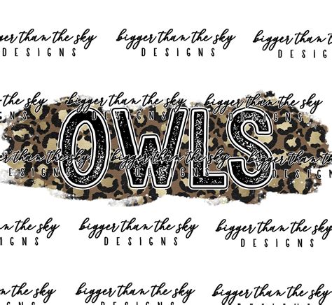 Owls Leopard Strip Black Sublimation Png Digital Download Etsy