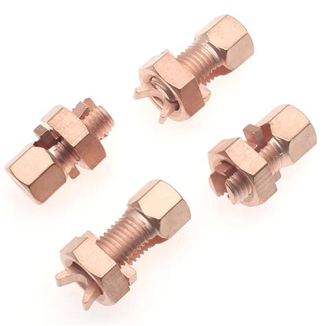 4 Pack Grounding Split Bolt Connector Copper Grounding Clamps Bolt Connection