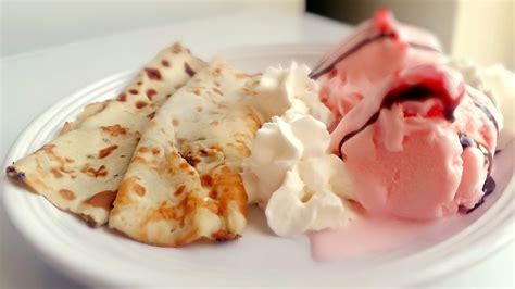 Receta De Crepes Con Helado Youtube