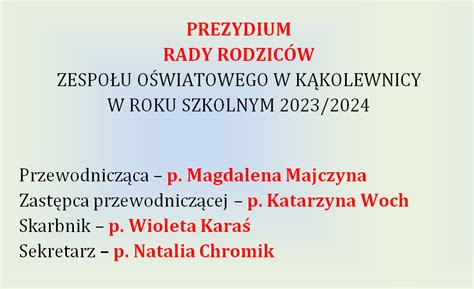 Rada Rodzic W Zesp O Wiatowy W K Kolewnicy